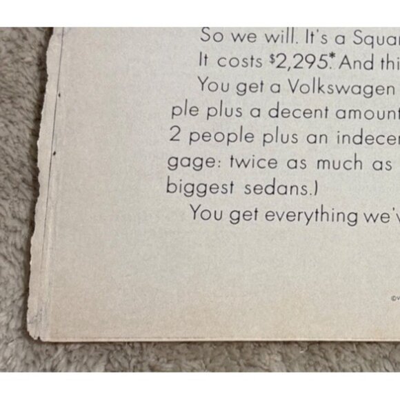 Volkswagen Squareback Sedan Print Ad Poster Vintage 1960s 13.5 x 10.5" - Picture 3 of 9